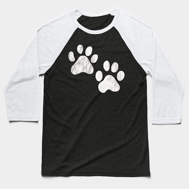 Marble Paw prints Baseball T-Shirt by Kyko619